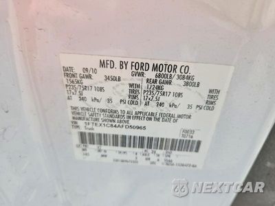 Zdjęcie 12 z 12 samochodu: 2010 FORD F150 SUPER CAB VIN:1FTEX1C84AFD50965 - miniatura