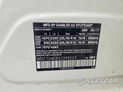 Zdjęcie 12 z 12 samochodu: 2018 MERCEDES-BENZ GLA 250 VIN:WDCTG4EB2JJ398229 - miniatura
