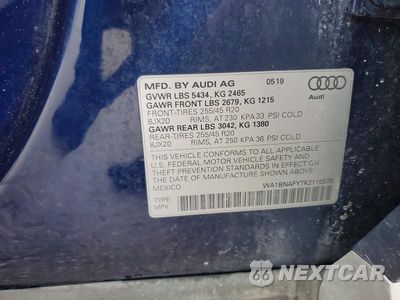 Zdjęcie 13 z 13 samochodu: 2019 AUDI Q5 PREMIUM PLUS VIN:WA1BNAFY7K2115578 - miniatura