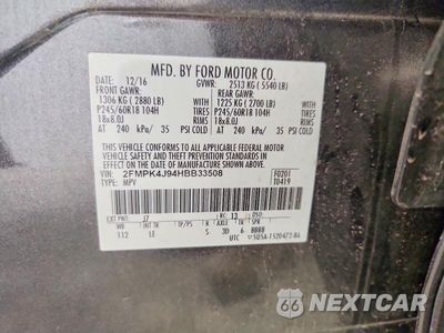 Zdjęcie 13 z 13 samochodu: 2017 FORD EDGE SEL VIN:2FMPK4J94HBB33508 - miniatura