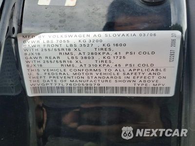 Zdjęcie 13 z 13 samochodu: 2006 VOLKSWAGEN TOUAREG TDI 5.0 VIN:WVGPT77L76D059879 - miniatura
