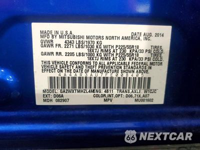 Zdjęcie 12 z 12 samochodu: 2015 MITSUBISHI OUTLANDER SPORT ES VIN:4A4AR3AU7FE008405 - miniatura