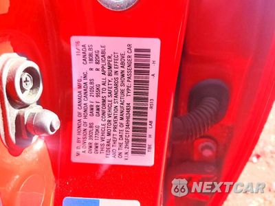 Zdjęcie 13 z 13 samochodu: 2017 HONDA CIVIC EX VIN:2HGFC1F34HH634834 - miniatura