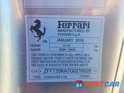 Zdjęcie 12 z 12 samochodu: 2016 FERRARI FF VIN:ZFF73SKA7G0216026 - miniatura