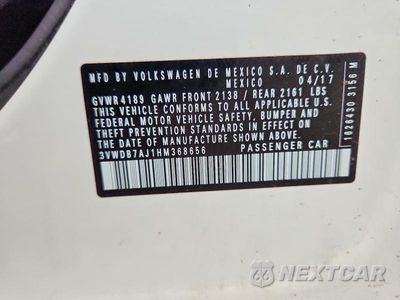 Zdjęcie 12 z 12 samochodu: 2017 VOLKSWAGEN JETTA SE VIN:3VWDB7AJ1HM368656 - miniatura