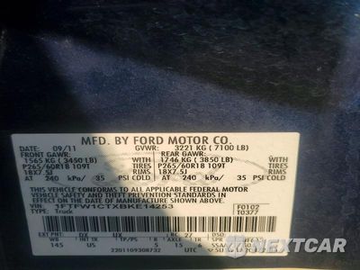 Zdjęcie 12 z 12 samochodu: 2011 FORD F150 SUPERCREW VIN:1FTFW1CTXBKE14253 - miniatura