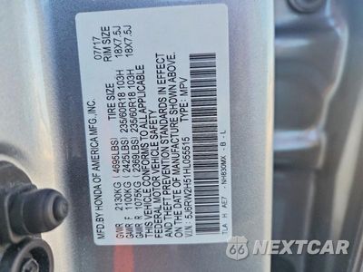 Zdjęcie 14 z 14 samochodu: 2017 HONDA CR-V EX VIN:5J6RW2H51HL055515 - miniatura