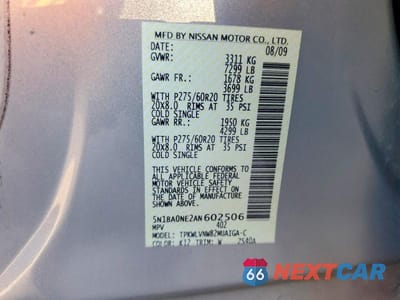 Zdjęcie 13 z 13 samochodu: 2010 NISSAN ARMADA PLATINUM VIN:5N1BA0NE2AN602506 - miniatura