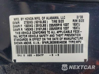 Zdjęcie 13 z 13 samochodu: 2010 HONDA ODYSSEY LX VIN:5FNRL38288B049238 - miniatura