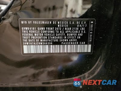 Zdjęcie 12 z 12 samochodu: 2017 VOLKSWAGEN JETTA S VIN:3VW167AJ2HM368396 - miniatura