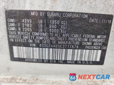 Zdjęcie 13 z 13 samochodu: 2019 SUBARU IMPREZA VIN:4S3GTAA65K3717879 - miniatura
