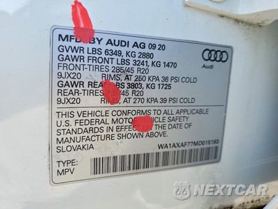 Zdjęcie 13 z 13 samochodu: 2021 AUDI Q7 PREMIUM VIN:WA1AXAF77MD015193 - miniatura