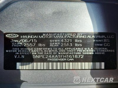 Zdjęcie 12 z 12 samochodu: 2015 HYUNDAI SONATA ECO VIN:5NPE24AA1FH161872 - miniatura