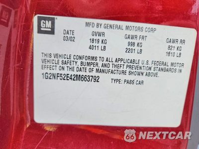 Zdjęcie 12 z 12 samochodu: 2002 PONTIAC GRAND AM SE1 VIN:1G2NF52E42M663792 - miniatura