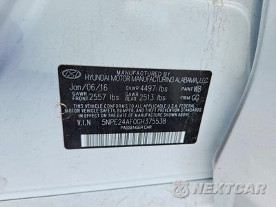 Zdjęcie 12 z 12 samochodu: 2016 HYUNDAI SONATA SE VIN:5NPE24AF0GH375538 - miniatura