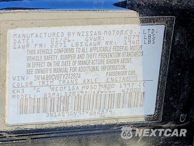 Zdjęcie 12 z 12 samochodu: 2026 NISSAN SENTRA SV VIN:3N1AB9CV9TY242874 - miniatura