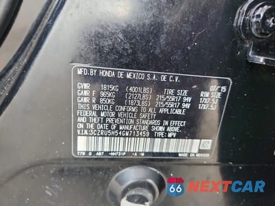 Zdjęcie 12 z 12 samochodu: 2016 HONDA HR-V EX VIN:3CZRU5H54GM713459 - miniatura