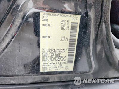 Zdjęcie 12 z 12 samochodu: 2016 NISSAN ALTIMA 3.5 SR VIN:1N4BL3AP6GC224191 - miniatura