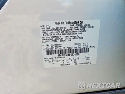 Zdjęcie 12 z 12 samochodu: 2016 FORD TAURUS SHO VIN:1FAHP2KT8GG134120 - miniatura