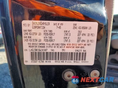 Zdjęcie 13 z 13 samochodu: 2006 JEEP LIBERTY LIMITED VIN:1J4GL58K16W101007 - miniatura