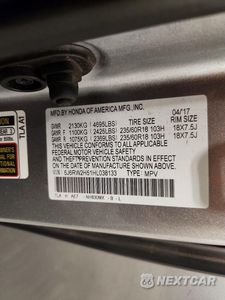Zdjęcie 13 z 13 samochodu: 2017 HONDA CR-V EX VIN:5J6RW2H51HL038133 - miniatura