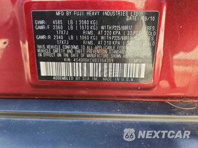 Zdjęcie 12 z 12 samochodu: 2011 SUBARU OUTBACK 2.5I LIMITED VIN:4S4BRBKC6B3354359 - miniatura