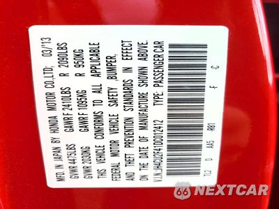 Zdjęcie 13 z 13 samochodu: 2013 ACURA TSX VIN:JH4CU2F41DC012412 - miniatura
