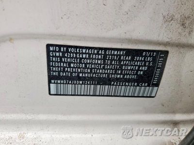 Zdjęcie 12 z 12 samochodu: 2013 VOLKSWAGEN GTI VIN:WVWHD7AJXDW124111 - miniatura