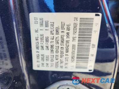 Zdjęcie 12 z 12 samochodu: 2007 HONDA ACCORD VALUE VIN:1HGCM56197A129391 - miniatura