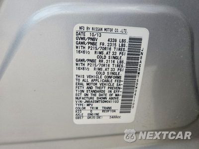 Zdjęcie 13 z 13 samochodu: 2013 NISSAN ROGUE S VIN:JN8AS5MT5DW041103 - miniatura