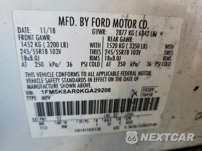 Zdjęcie 13 z 13 samochodu: 2019 FORD EXPLORER POLICE INTERCEPTOR VIN:1FM5K8AR0KGA29208 - miniatura