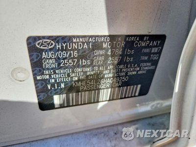 Zdjęcie 12 z 12 samochodu: 2017 HYUNDAI SONATA PLUG-IN HYBRID LIMITED VIN:KMHE54L26HA049250 - miniatura