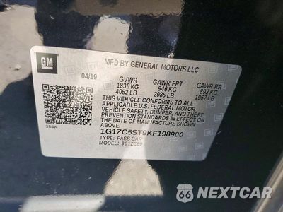 Zdjęcie 12 z 12 samochodu: 2019 CHEVROLET MALIBU LS VIN:1G1ZC5ST9KF198900 - miniatura