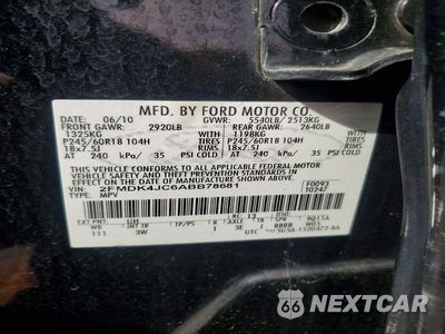 Zdjęcie 13 z 13 samochodu: 2010 FORD EDGE SEL VIN:2FMDK4JC6ABB78681 - miniatura