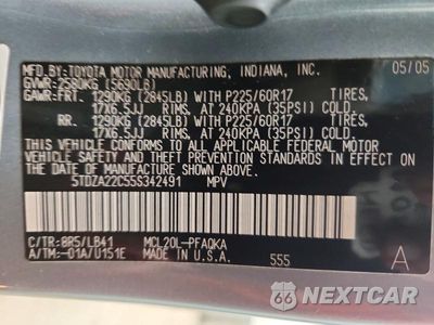 Zdjęcie 13 z 13 samochodu: 2005 TOYOTA SIENNA XLE 7 PASSENGER VIN:5TDZA22C55S342491 - miniatura