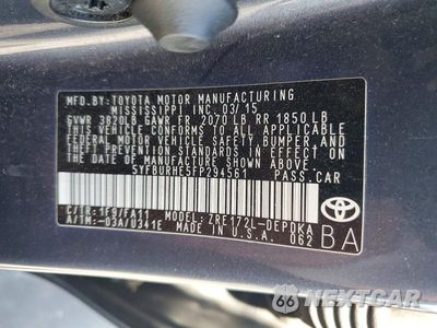 Zdjęcie 12 z 12 samochodu: 2015 TOYOTA COROLLA L VIN:5YFBURHE5FP294561 - miniatura