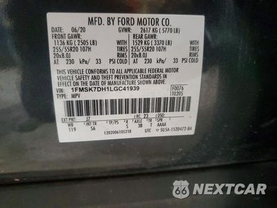 Zdjęcie 12 z 12 samochodu: 2020 FORD EXPLORER XLT VIN:1FMSK7DH1LGC41939 - miniatura
