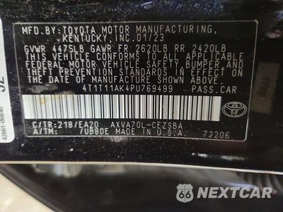 Zdjęcie 13 z 13 samochodu: 2023 TOYOTA CAMRY SE VIN:4T1T11AK4PU769499 - miniatura