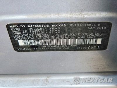 Zdjęcie 13 z 13 samochodu: 2018 MITSUBISHI MIRAGE SE VIN:ML32A4HJ1JH011685 - miniatura