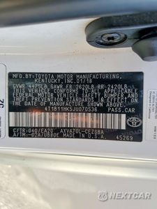 Zdjęcie 12 z 12 samochodu: 2018 TOYOTA CAMRY SE VIN:4T1B11HK5JU070536 - miniatura