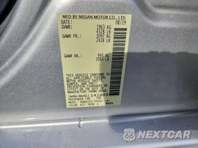 Zdjęcie 13 z 13 samochodu: 2020 NISSAN ALTIMA S VIN:1N4BL4BV6LC141809 - miniatura