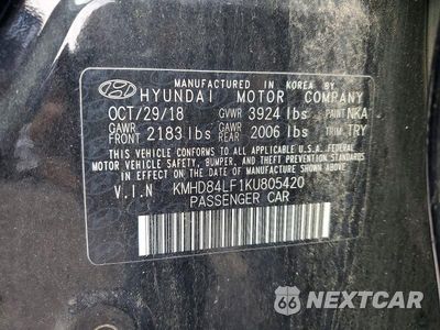 Zdjęcie 12 z 12 samochodu: 2019 HYUNDAI ELANTRA VALUE EDITION VIN:KMHD84LF1KU805420 - miniatura