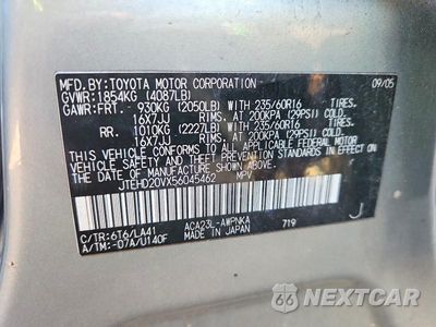 Zdjęcie 13 z 13 samochodu: 2005 TOYOTA RAV4 BASE VIN:JTEHD20VX56045462 - miniatura
