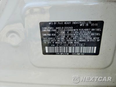 Zdjęcie 13 z 13 samochodu: 2016 SUBARU FORESTER 2.5I LIMITED VIN:JF2SJAHC7GH433967 - miniatura