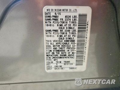 Zdjęcie 13 z 13 samochodu: 2015 NISSAN ROGUE SELECT S VIN:JN8AS5MVXFW767642 - miniatura