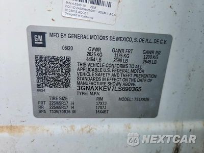 Zdjęcie 14 z 14 samochodu: 2020 CHEVROLET EQUINOX LT VIN:3GNAXKEV7LS690365 - miniatura