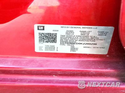 Zdjęcie 12 z 12 samochodu: 2019 GMC SIERRA K1500 SLE VIN:1GTR9BED0KZ299296 - miniatura