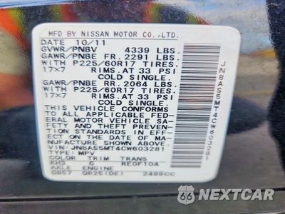 Zdjęcie 14 z 14 samochodu: 2012 NISSAN ROGUE S VIN:JN8AS5MT4CW603281 - miniatura
