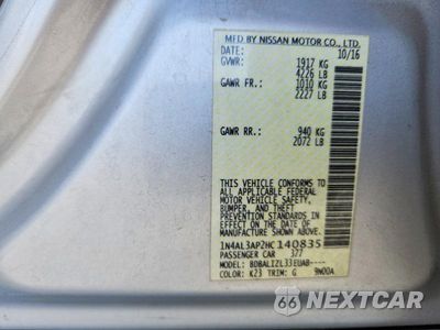 Zdjęcie 12 z 12 samochodu: 2017 NISSAN ALTIMA 2.5 SV VIN:1N4AL3AP2HC140835 - miniatura