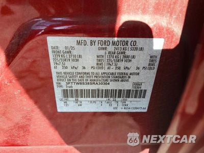 Zdjęcie 12 z 12 samochodu: 2025 FORD MAVERICK LARIAT VIN:3FTTW8S38SRA30304 - miniatura